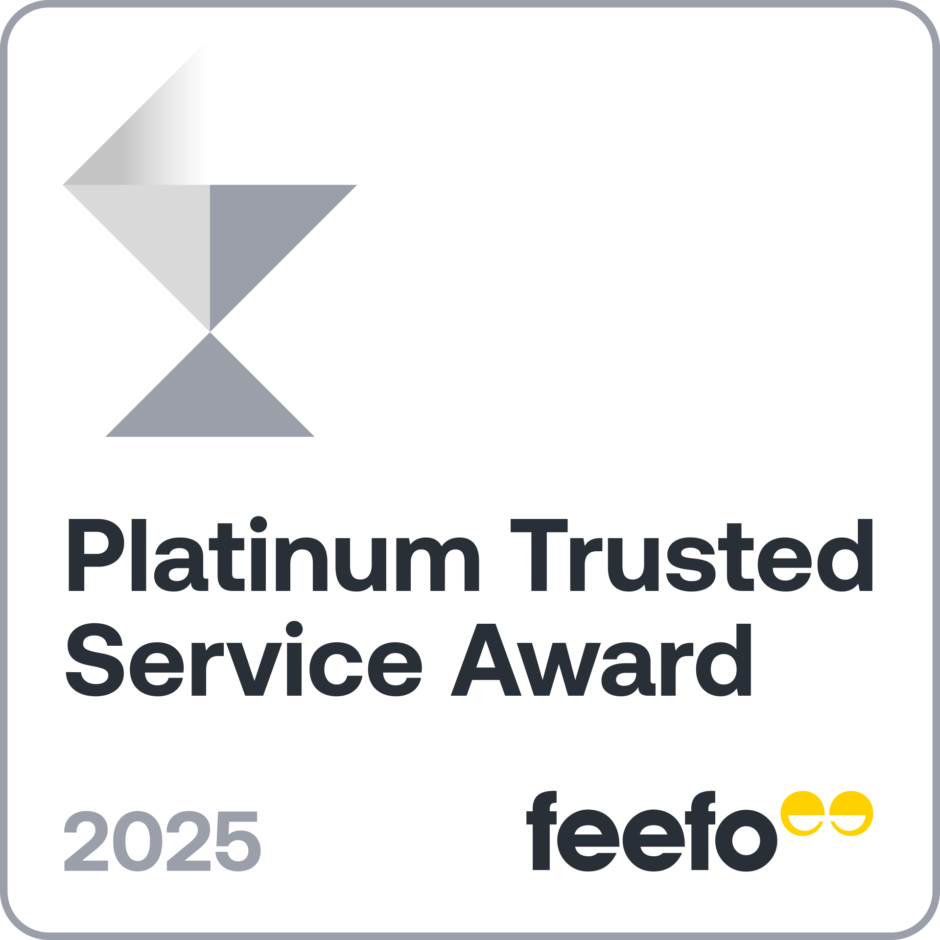 Feefo Platinum Trusted Service Award 2025